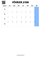 calendrier février 2100 calendrier février 2100 format portrait