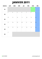 calendrier janvier 2011 calendrier janvier 2011 format portrait