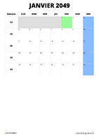 calendrier janvier 2049 calendrier janvier 2049 format portrait