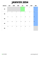 calendrier janvier 2054 calendrier janvier 2054 format portrait
