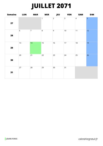 calendrier juillet 2071 calendrier juillet 2071 format portrait