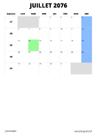 calendrier juillet 2076 calendrier juillet 2076 format portrait