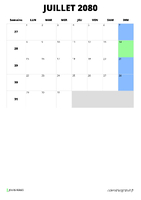 calendrier juillet 2080 calendrier juillet 2080 format portrait