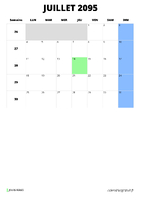calendrier juillet 2095 calendrier juillet 2095 format portrait
