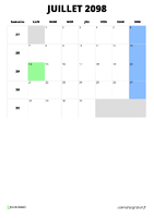 calendrier juillet 2098 calendrier juillet 2098 format portrait