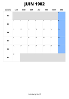 calendrier juin 1902 calendrier juin 1902 format portrait