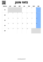 calendrier juin 1972 calendrier juin 1972 format portrait