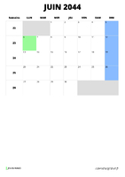 calendrier juin 2044 calendrier juin 2044 format portrait
