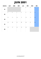 calendrier juin 2051 calendrier juin 2051 format portrait