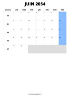 calendrier juin 2054 calendrier juin 2054 format portrait