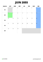 calendrier juin 2055 calendrier juin 2055 format portrait