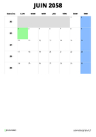 calendrier juin 2058 calendrier juin 2058 format portrait