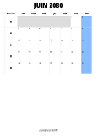 calendrier juin 2080 calendrier juin 2080 format portrait