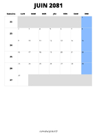 calendrier juin 2081 calendrier juin 2081 format portrait