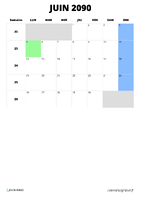 calendrier juin 2090 calendrier juin 2090 format portrait