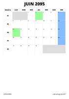 calendrier juin 2095 calendrier juin 2095 format portrait