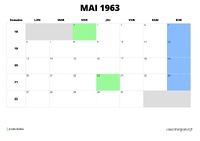 calendrier mai 1963 calendrier mai 1963 au format paysage