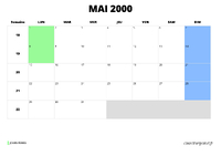 calendrier mai 2000 calendrier mai 2000 au format paysage