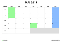 calendrier mai 2017 calendrier mai 2017 au format paysage