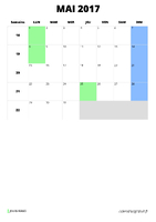 calendrier mai 2017 calendrier mai 2017 format portrait