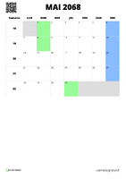 calendrier mai 2068 format portrait