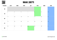 calendrier mai 2071 calendrier mai 2071 au format paysage