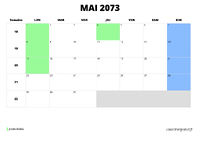 calendrier mai 2073 calendrier mai 2073 au format paysage