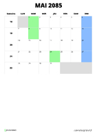 calendrier mai 2085 format portrait