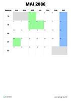 calendrier mai 2086 format portrait