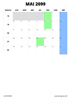 calendrier mai 2099 format portrait