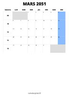 calendrier mars 2051 calendrier mars 2051 format portrait