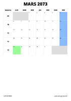 calendrier mars 2073 calendrier mars 2073 format portrait