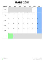 calendrier mars 2081 calendrier mars 2081 format portrait