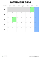 calendrier novembre 2014 format portrait