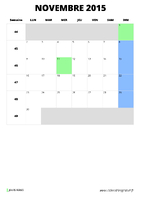 calendrier novembre 2015 format portrait