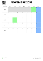 calendrier novembre 2059 format portrait