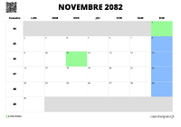 calendrier novembre 2082 calendrier novembre 2082 au format paysage