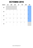 calendrier octobre 2015 format portrait