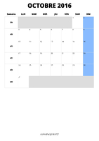 calendrier octobre 2016 calendrier octobre 2016 format portrait