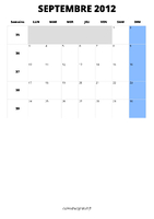 calendrier septembre 2012 calendrier septembre 2012 format portrait
