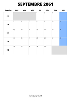 calendrier septembre 2061 calendrier septembre 2061 format portrait