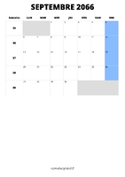 calendrier septembre 2066 calendrier septembre 2066 format portrait