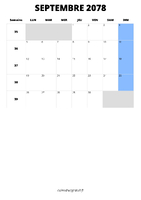 calendrier septembre 2078 calendrier septembre 2078 format portrait