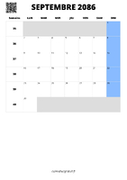 calendrier septembre 2086 format portrait