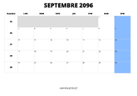 calendrier septembre 2096 calendrier septembre 2096 au format paysage