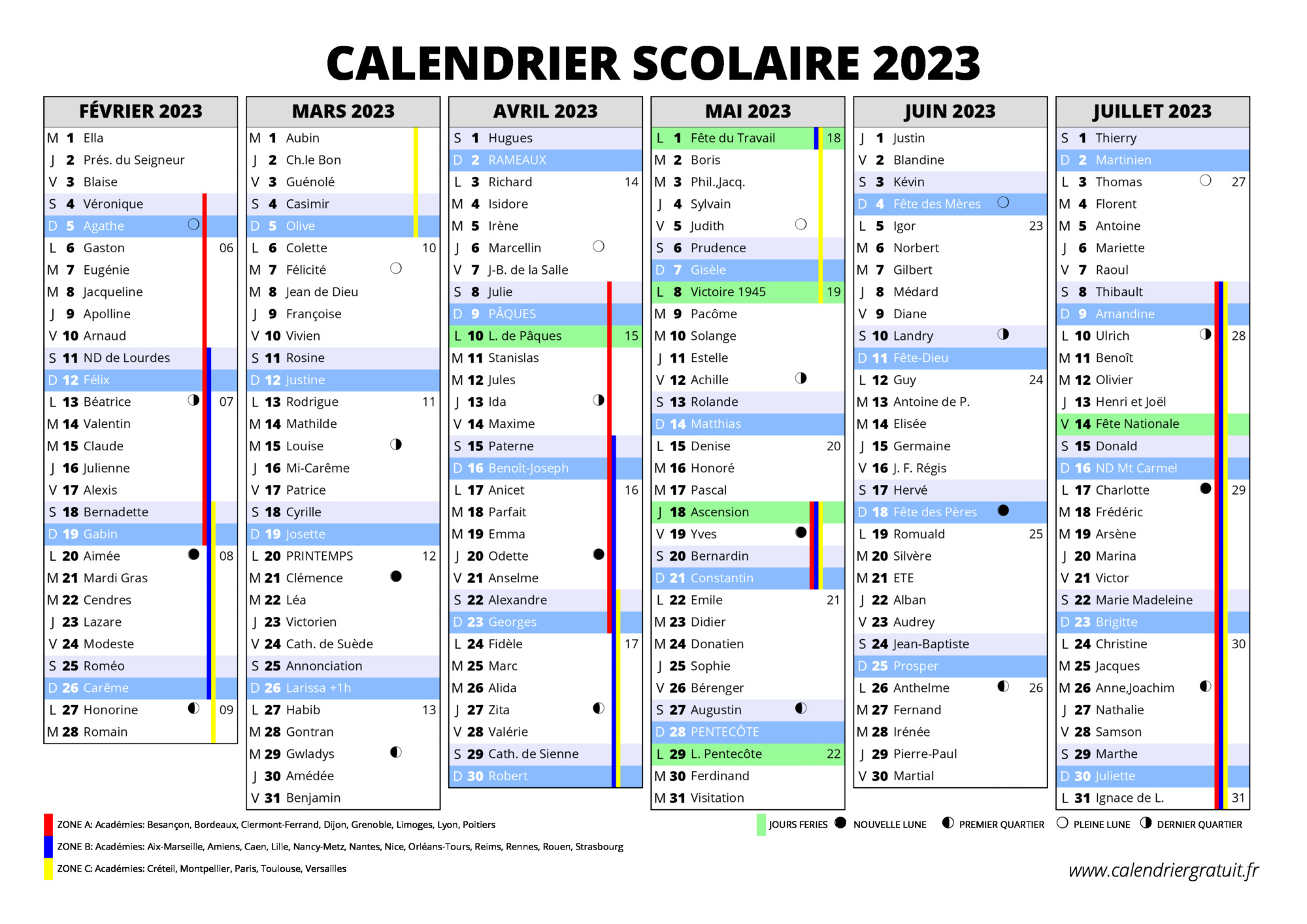 Calendrier Scolaire 2022 2023 2023 2024 2025 calendario calendário ...