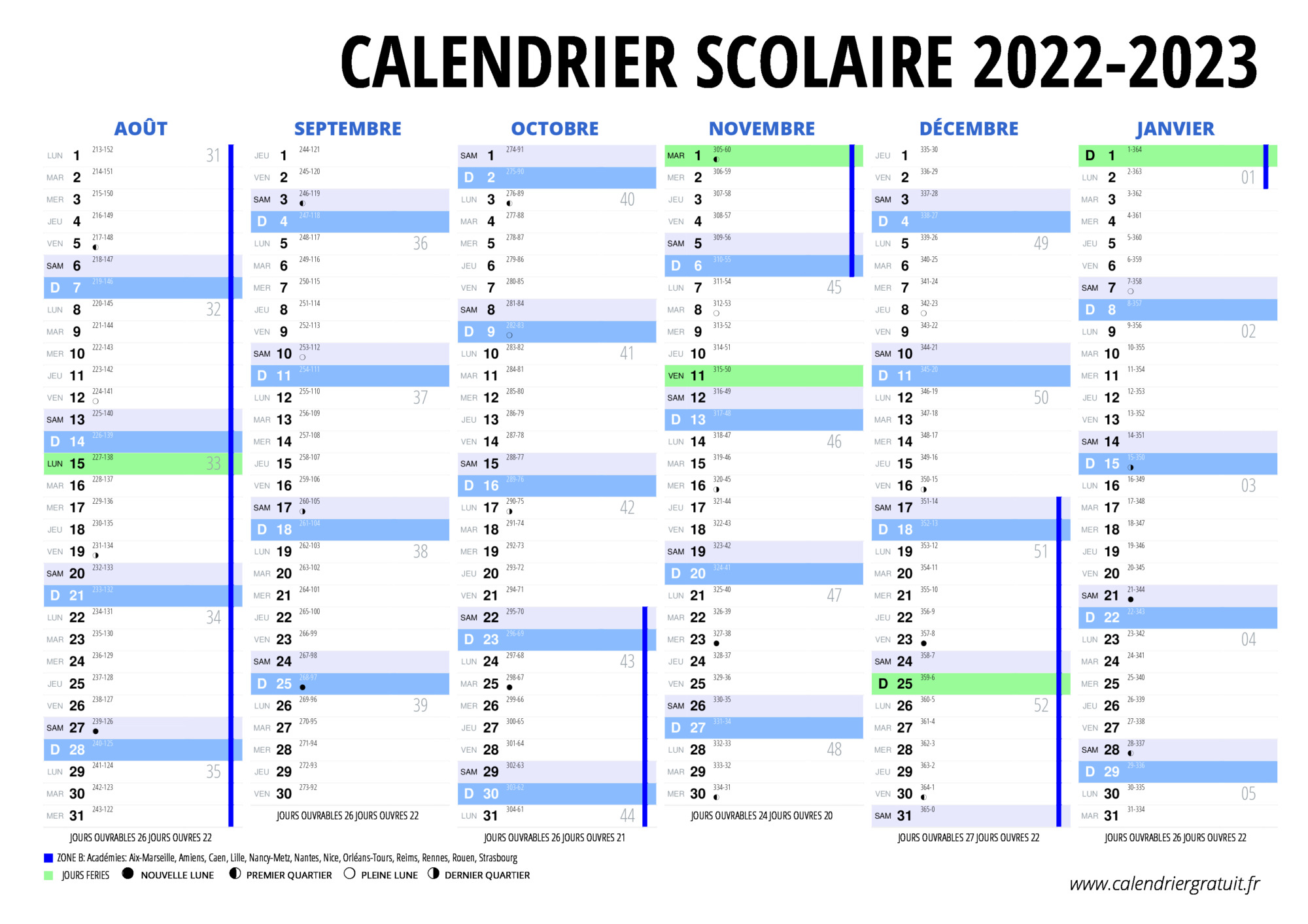 Calendrier Scolaire 2023 Vacanceszb Phaseslune Quantieme Joursferiesfr 0 